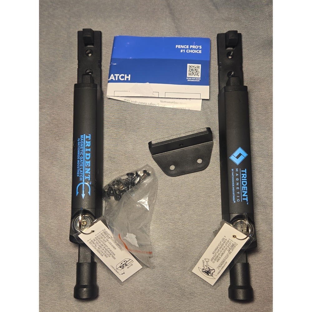 Lot of 2 Nationwide Industries Trident Magnetic Pool Gate Safety Latch 10" Keyed